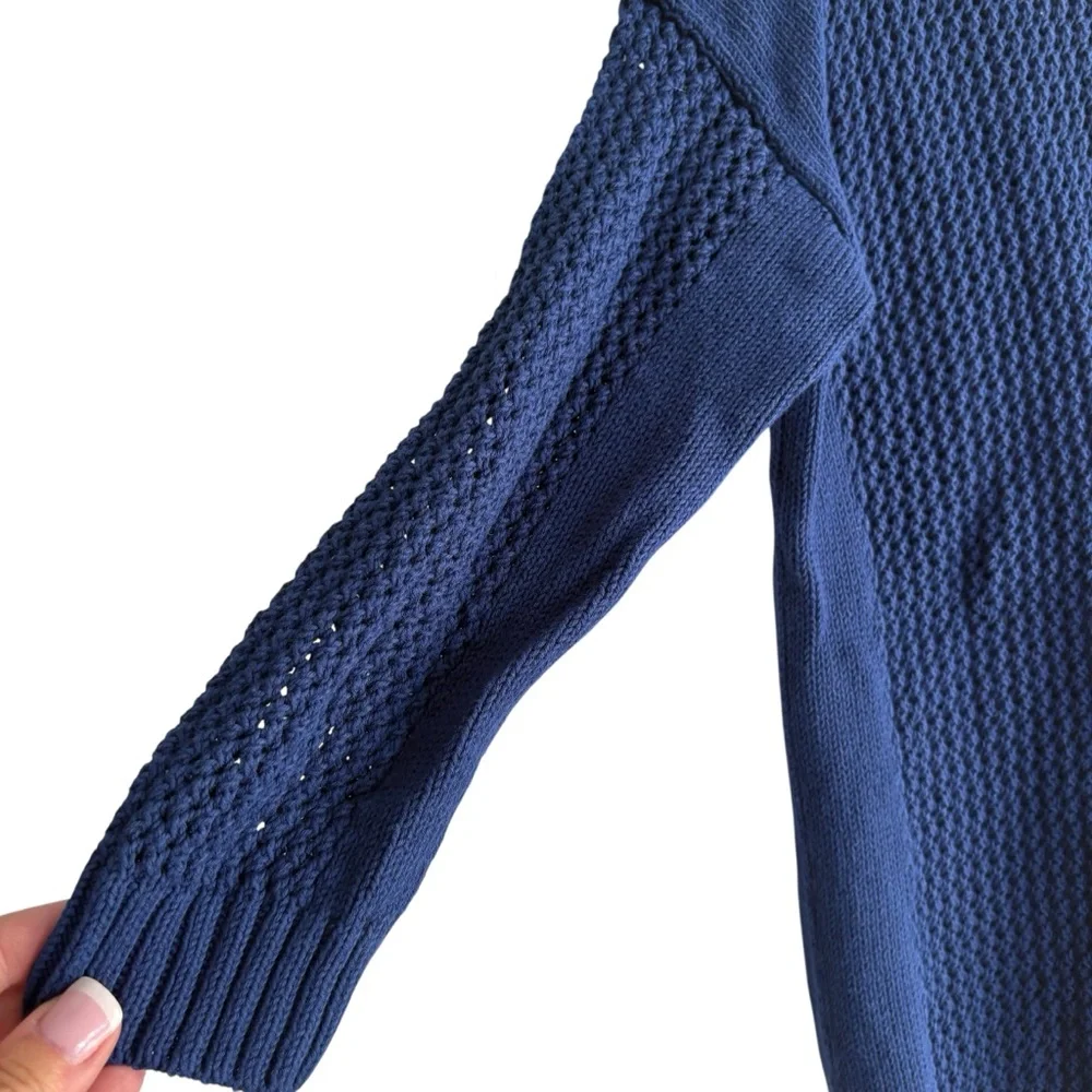 J. CREW Sweater w/ 3/4 Sleeve Loose Knit in Navy Blue Size XXS -- SUPER COMFY!